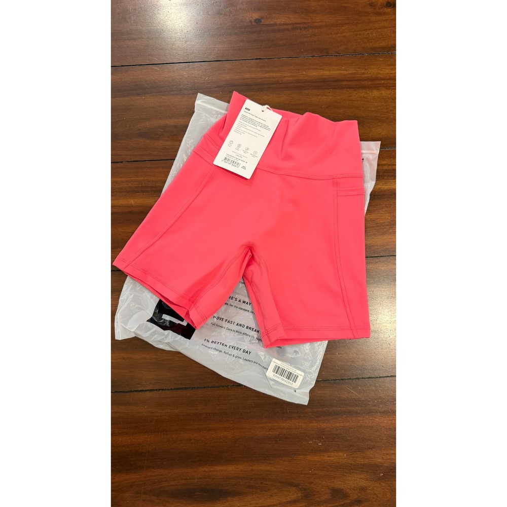 LSKD Fusion Ultra High-Rise 6" Short Tight Pockets Hot Pink XS WTGH01414 NEW NWT